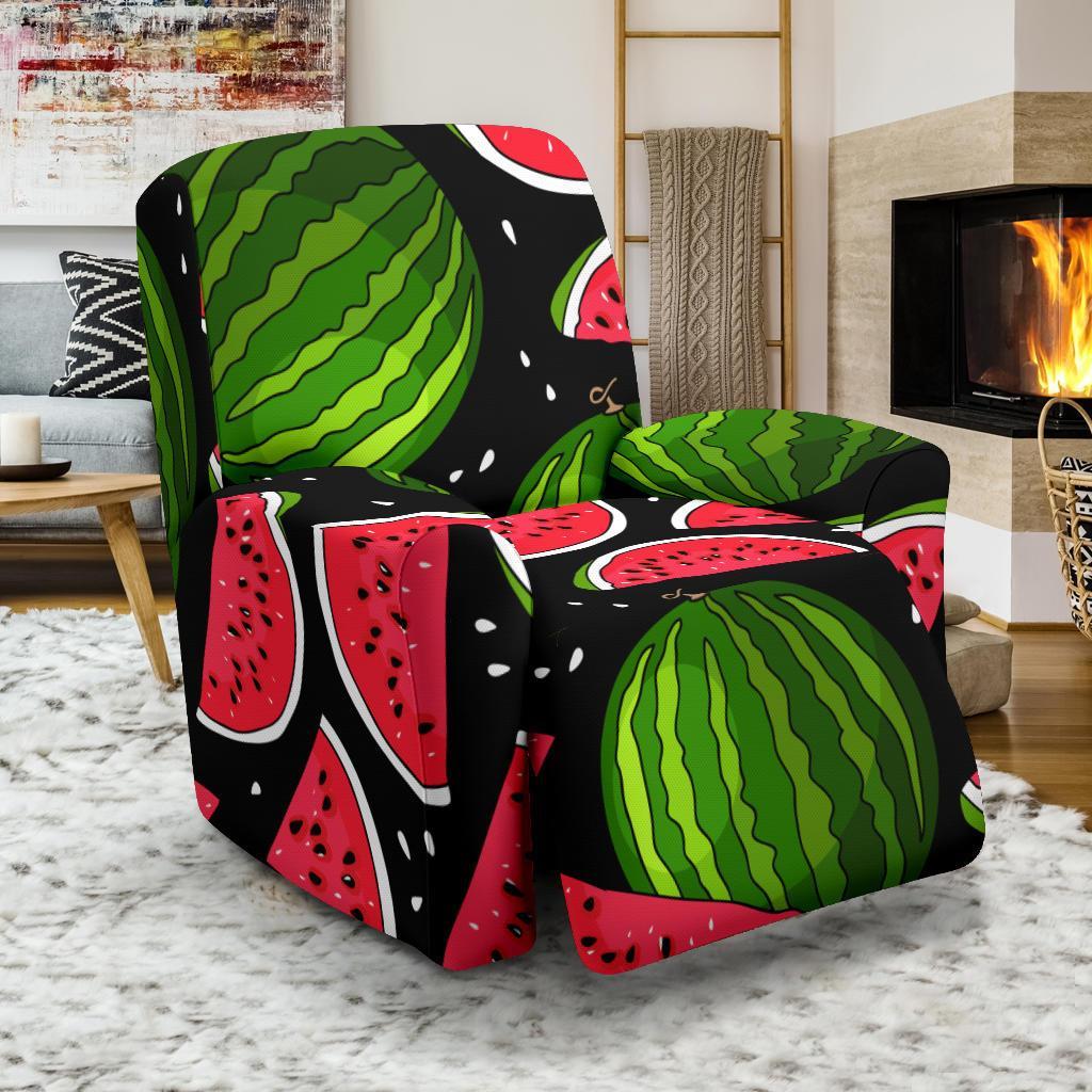 Watermelon Piece Black Pattern Print Recliner Cover-grizzshop