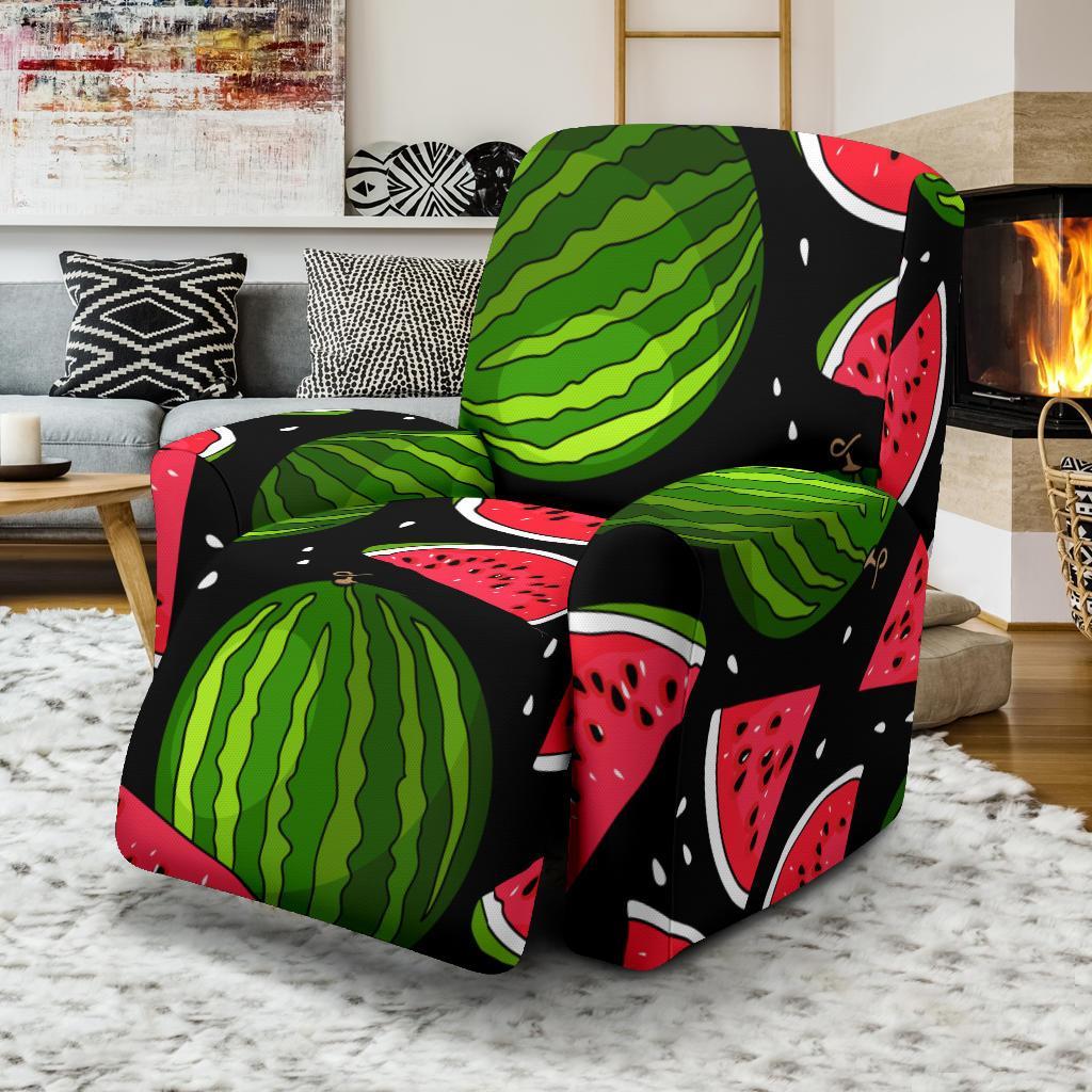 Watermelon Piece Black Pattern Print Recliner Cover-grizzshop