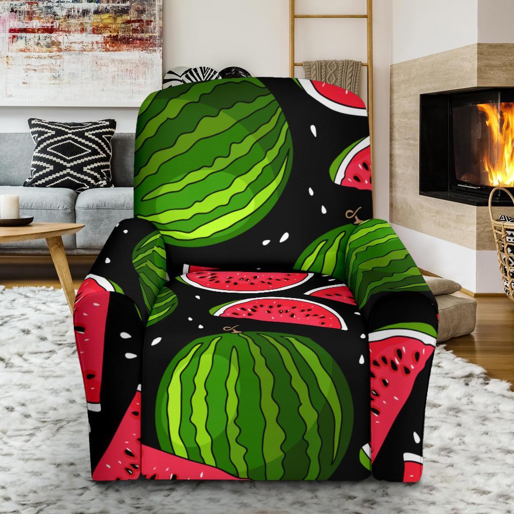 Watermelon Piece Black Pattern Print Recliner Cover-grizzshop