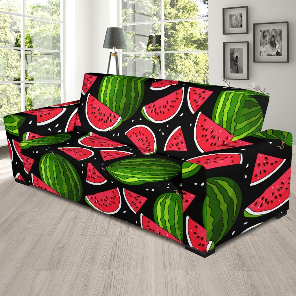 Watermelon Piece Black Pattern Print Sofa Covers-grizzshop