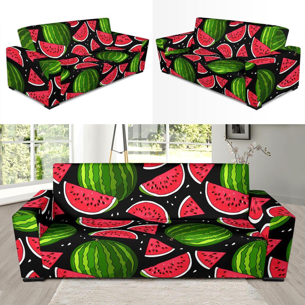 Watermelon Piece Black Pattern Print Sofa Covers-grizzshop