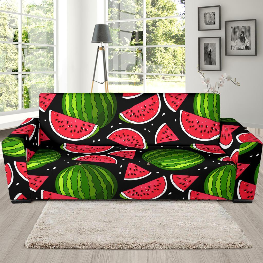 Watermelon Piece Black Pattern Print Sofa Covers-grizzshop