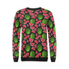 Watermelon Piece Black Pattern Print Women Crewneck Sweatshirt-grizzshop