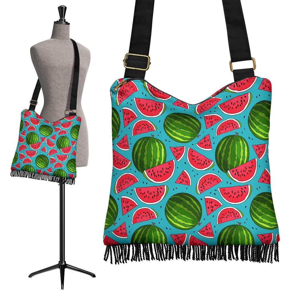 Watermelon Piece Blue Pattern Print Crossbody Bags-grizzshop