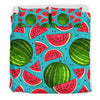 Watermelon Piece Blue Pattern Print Duvet Cover Bedding Set-grizzshop