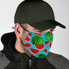 Watermelon Piece Blue Pattern Print Face Mask-grizzshop