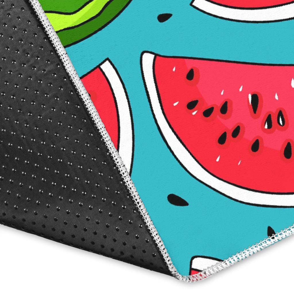 Watermelon Piece Blue Pattern Print Floor Mat-grizzshop