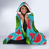 Watermelon Piece Blue Pattern Print Hooded Blanket-grizzshop