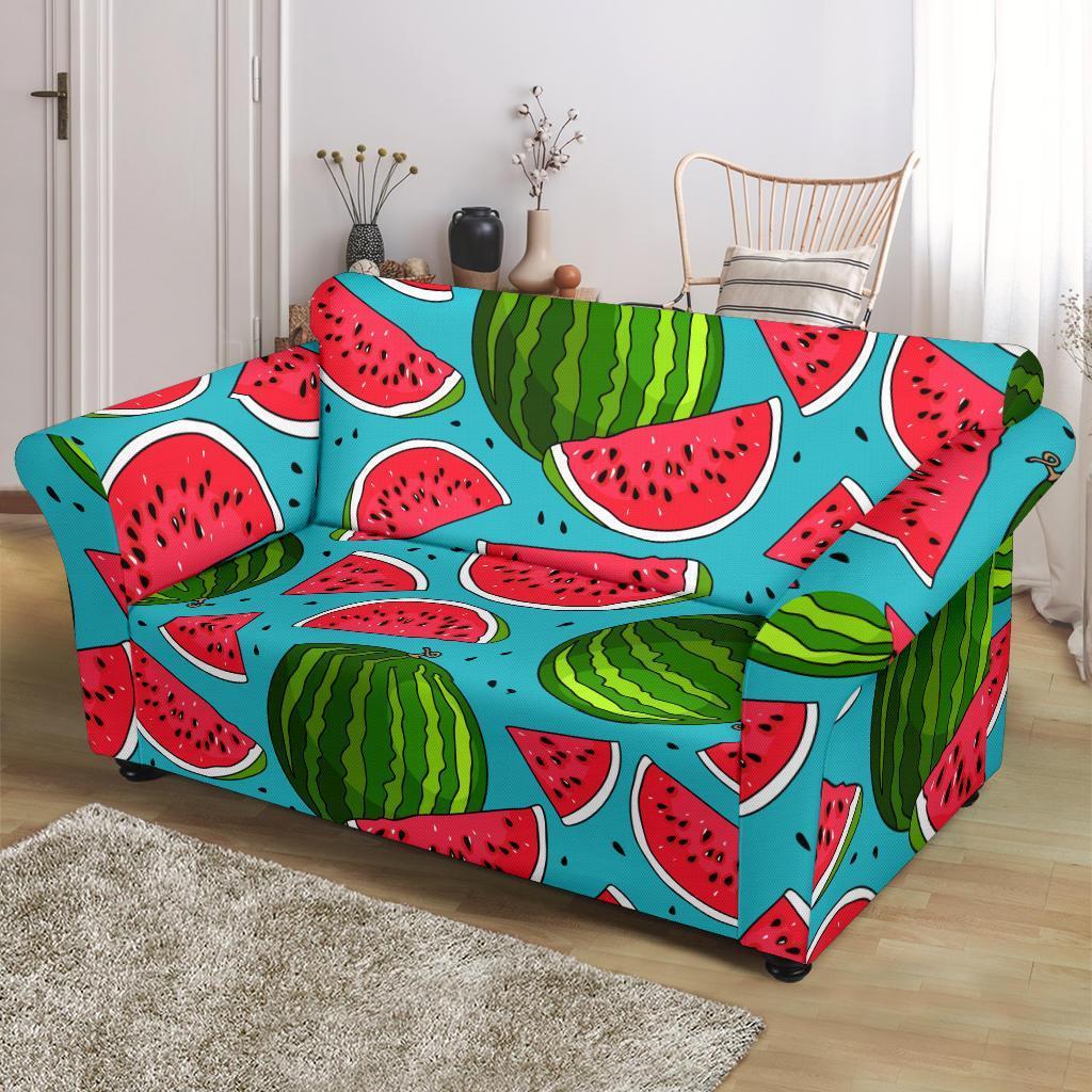 Watermelon Piece Blue Pattern Print Loveseat Cover-grizzshop