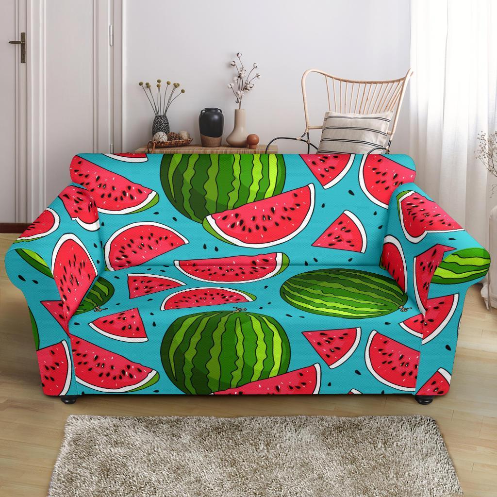 Watermelon Piece Blue Pattern Print Loveseat Cover-grizzshop