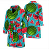 Watermelon Piece Blue Pattern Print Men Long Robe-grizzshop