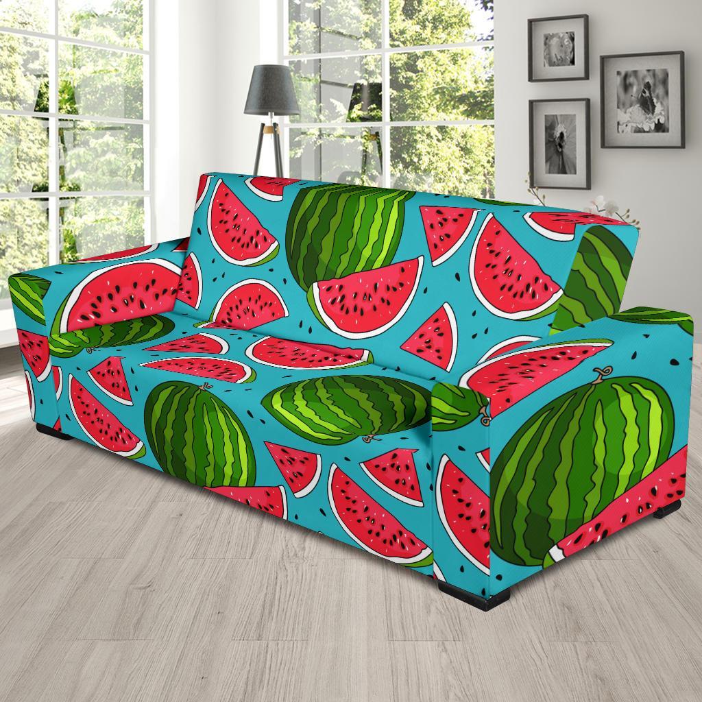 Watermelon Piece Blue Pattern Print Sofa Covers-grizzshop