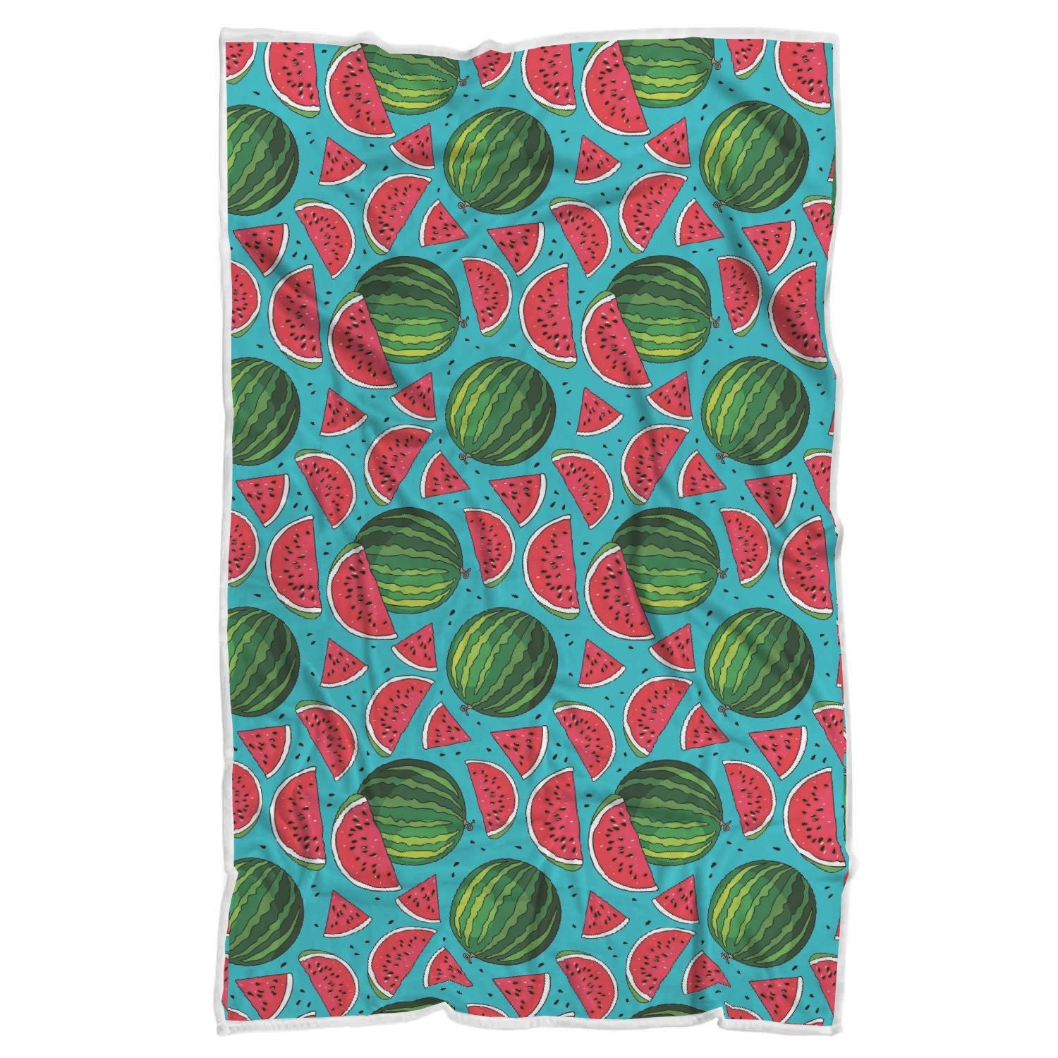 Watermelon Piece Blue Pattern Print Throw Blanket-grizzshop