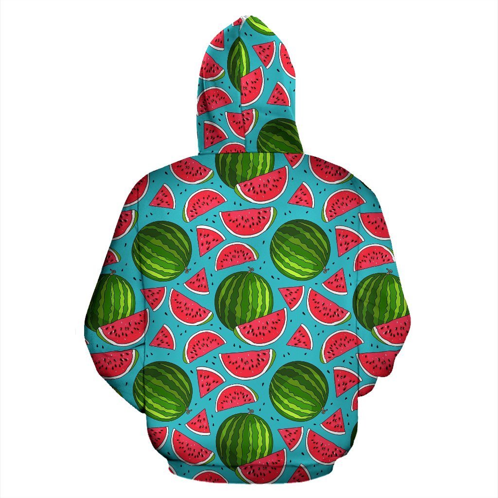 Watermelon Piece Blue Pattern Print Women Men Pullover Hoodie-grizzshop