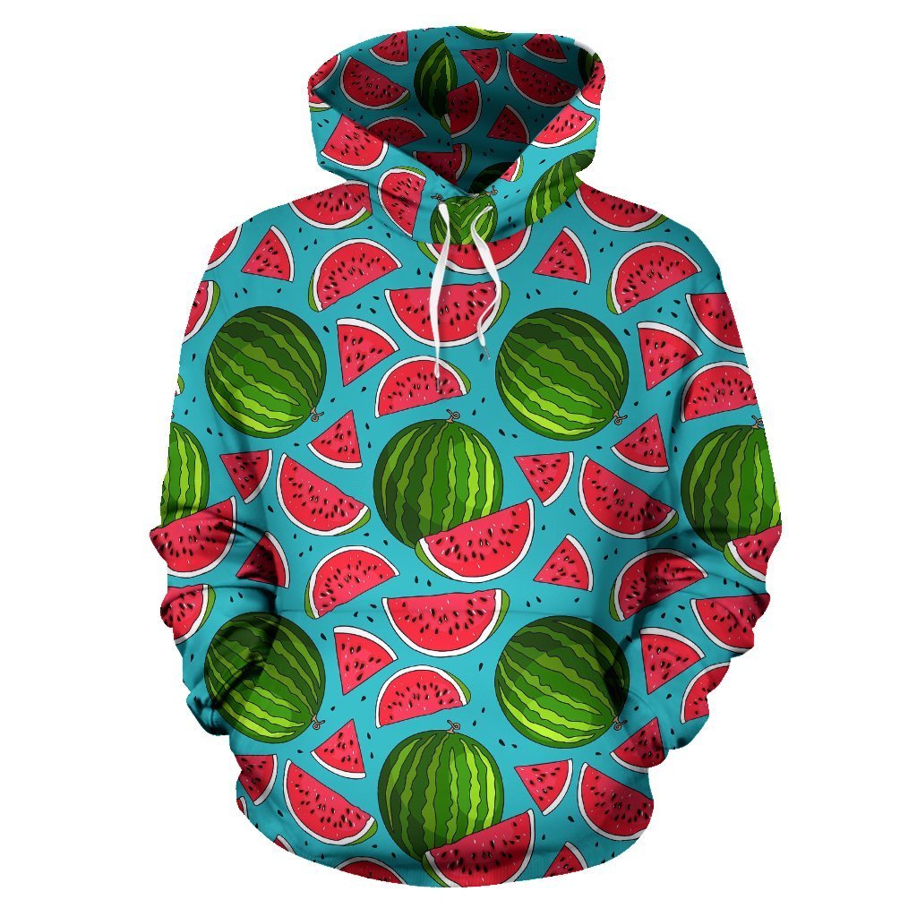 Watermelon Piece Blue Pattern Print Women Men Pullover Hoodie-grizzshop