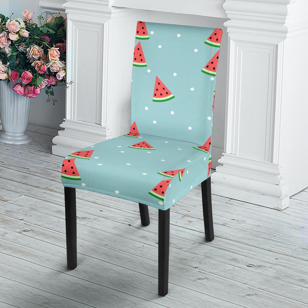 Watermelon Piece Polka Dot Blue Pattern Print Chair Cover-grizzshop