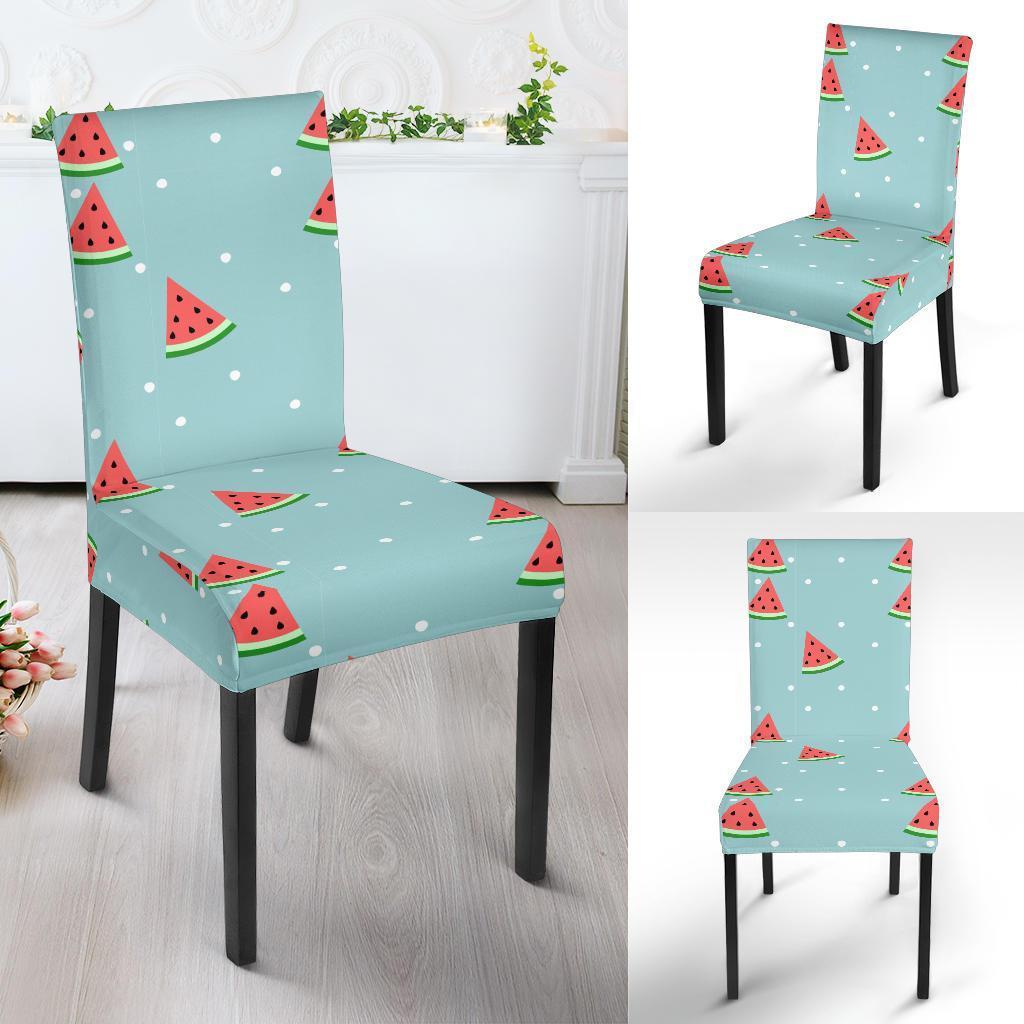 Watermelon Piece Polka Dot Blue Pattern Print Chair Cover-grizzshop