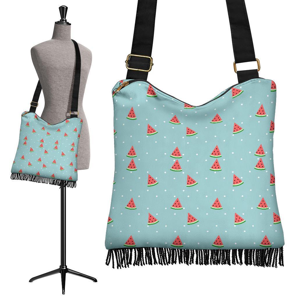 Watermelon Piece Polka Dot Blue Pattern Print Crossbody Bags-grizzshop