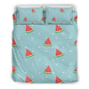 Watermelon Piece Polka Dot Blue Pattern Print Duvet Cover Bedding Set-grizzshop