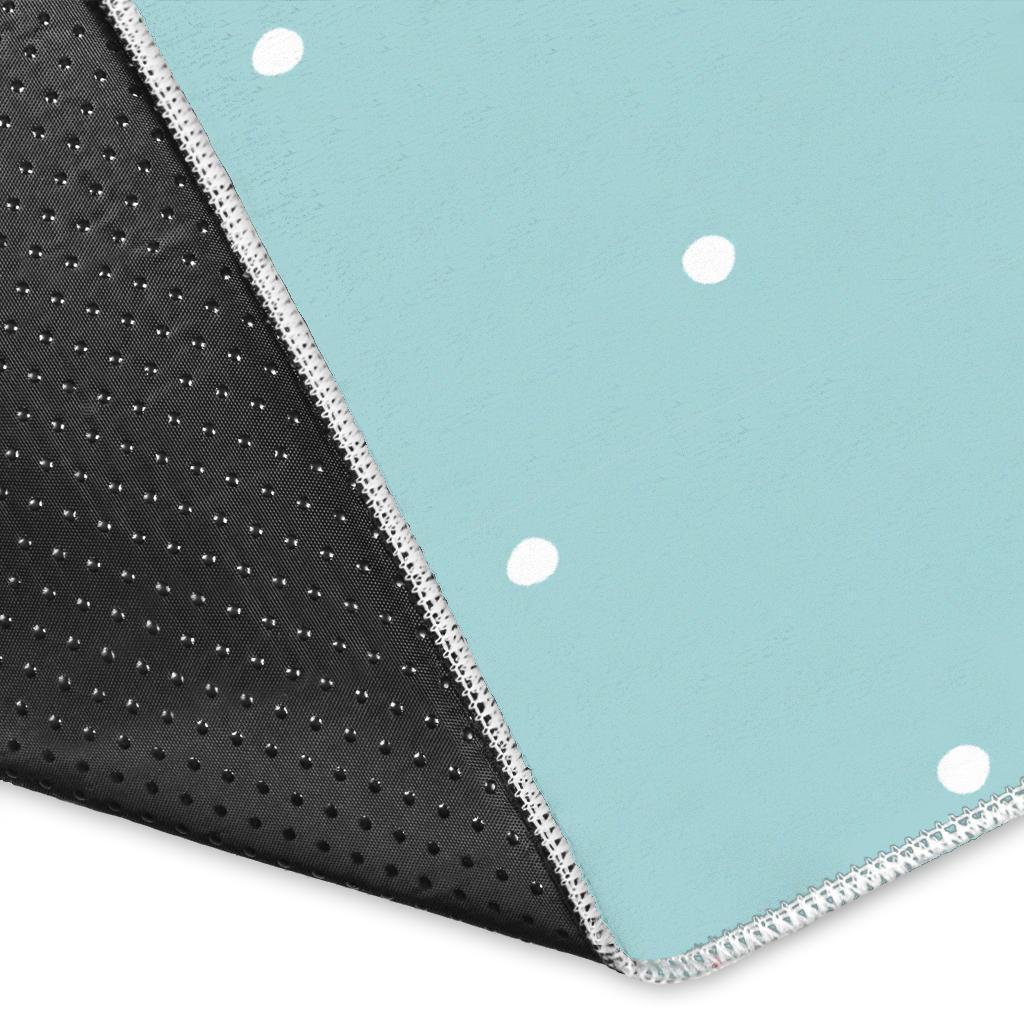 Watermelon Piece Polka Dot Blue Pattern Print Floor Mat-grizzshop