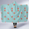 Watermelon Piece Polka Dot Blue Pattern Print Hooded Blanket-grizzshop