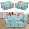 Watermelon Piece Polka Dot Blue Pattern Print Loveseat Cover-grizzshop