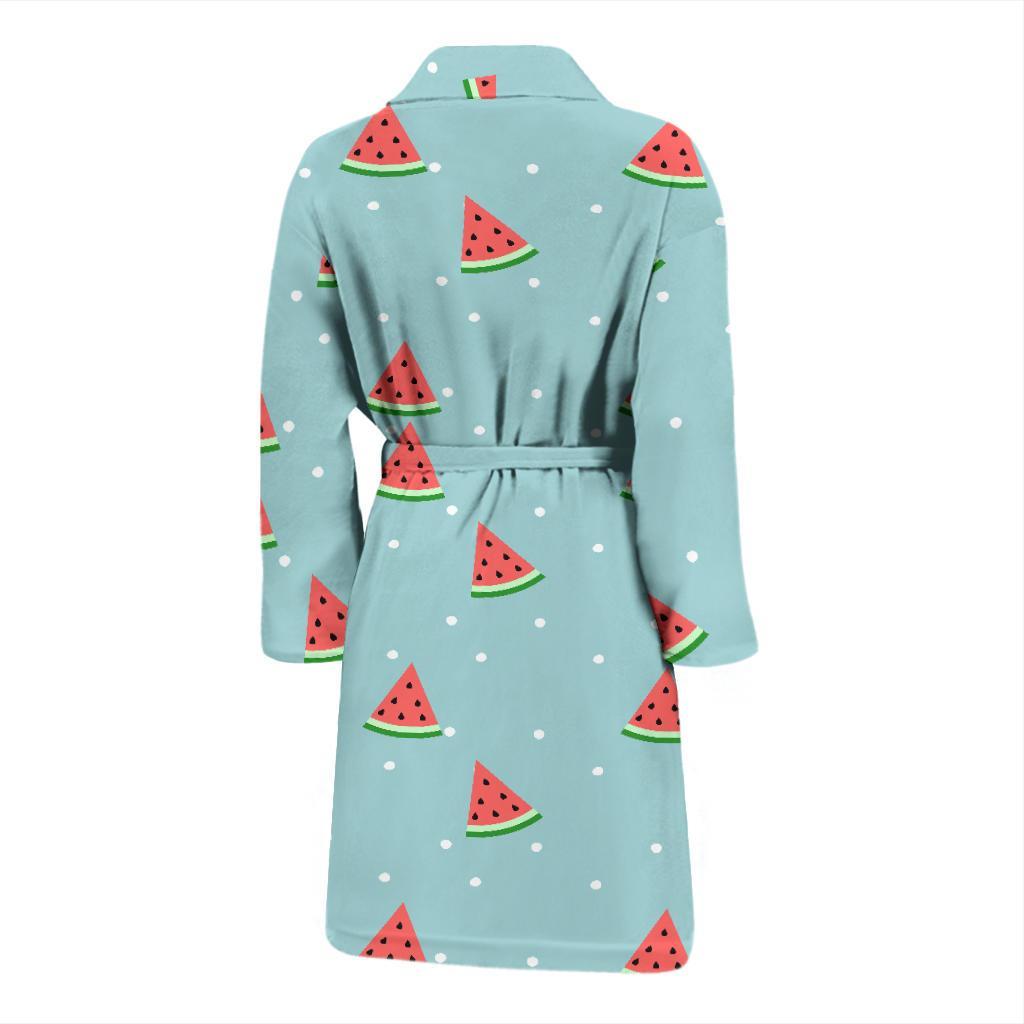 Watermelon Piece Polka Dot Blue Pattern Print Men Long Robe-grizzshop