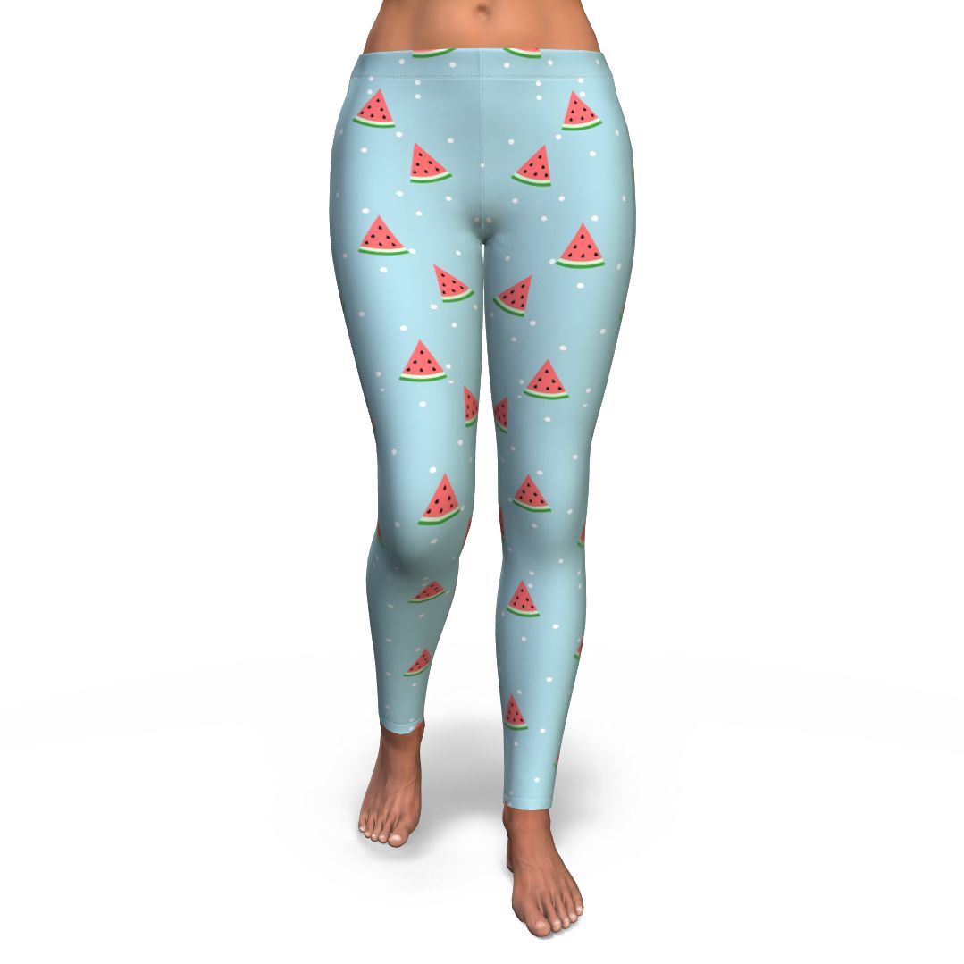 Watermelon Piece Polka Dot Blue Pattern Print Pattern Women Leggings-grizzshop