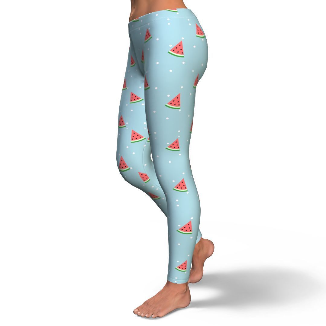 Watermelon Piece Polka Dot Blue Pattern Print Pattern Women Leggings-grizzshop