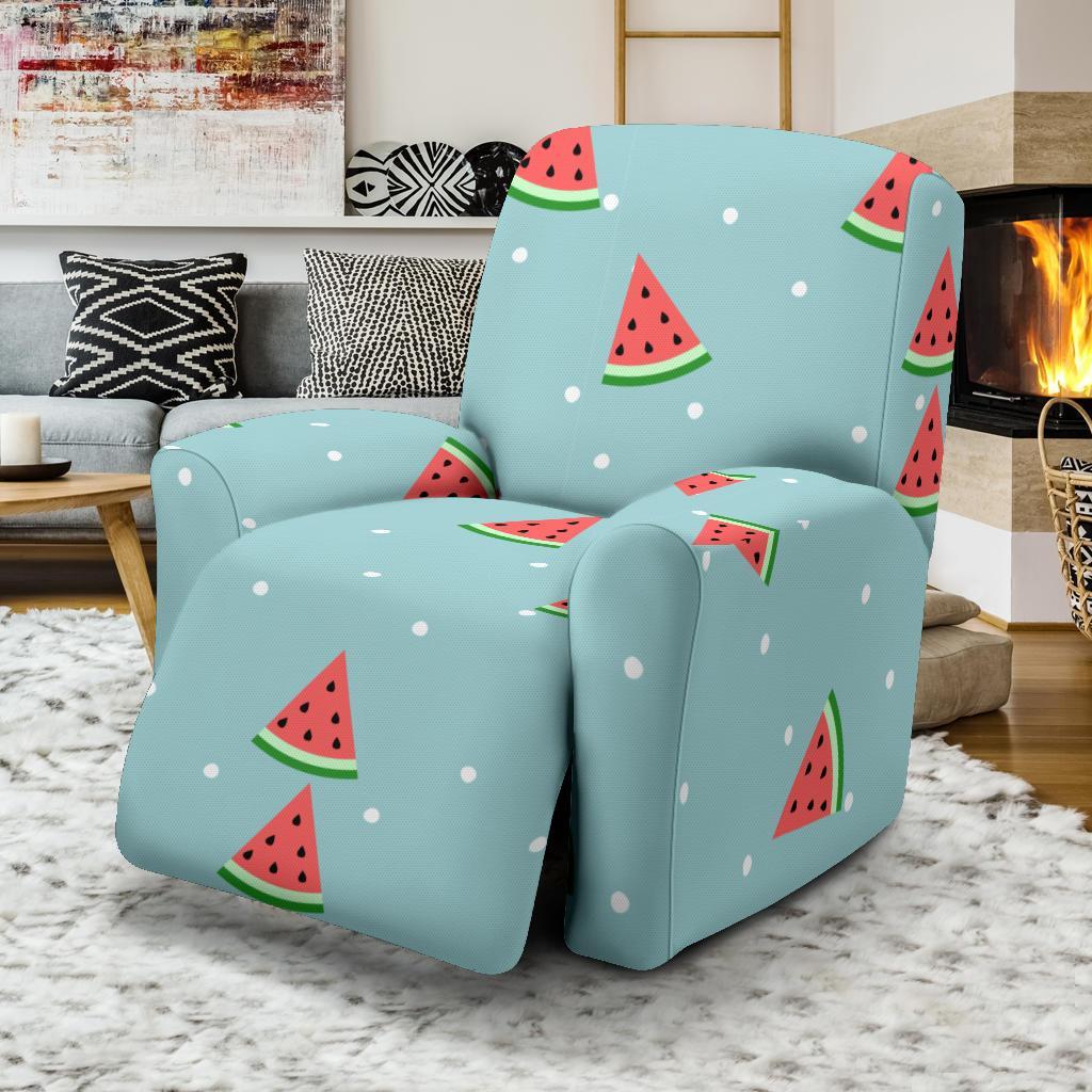 Watermelon Piece Polka Dot Blue Pattern Print Recliner Cover-grizzshop