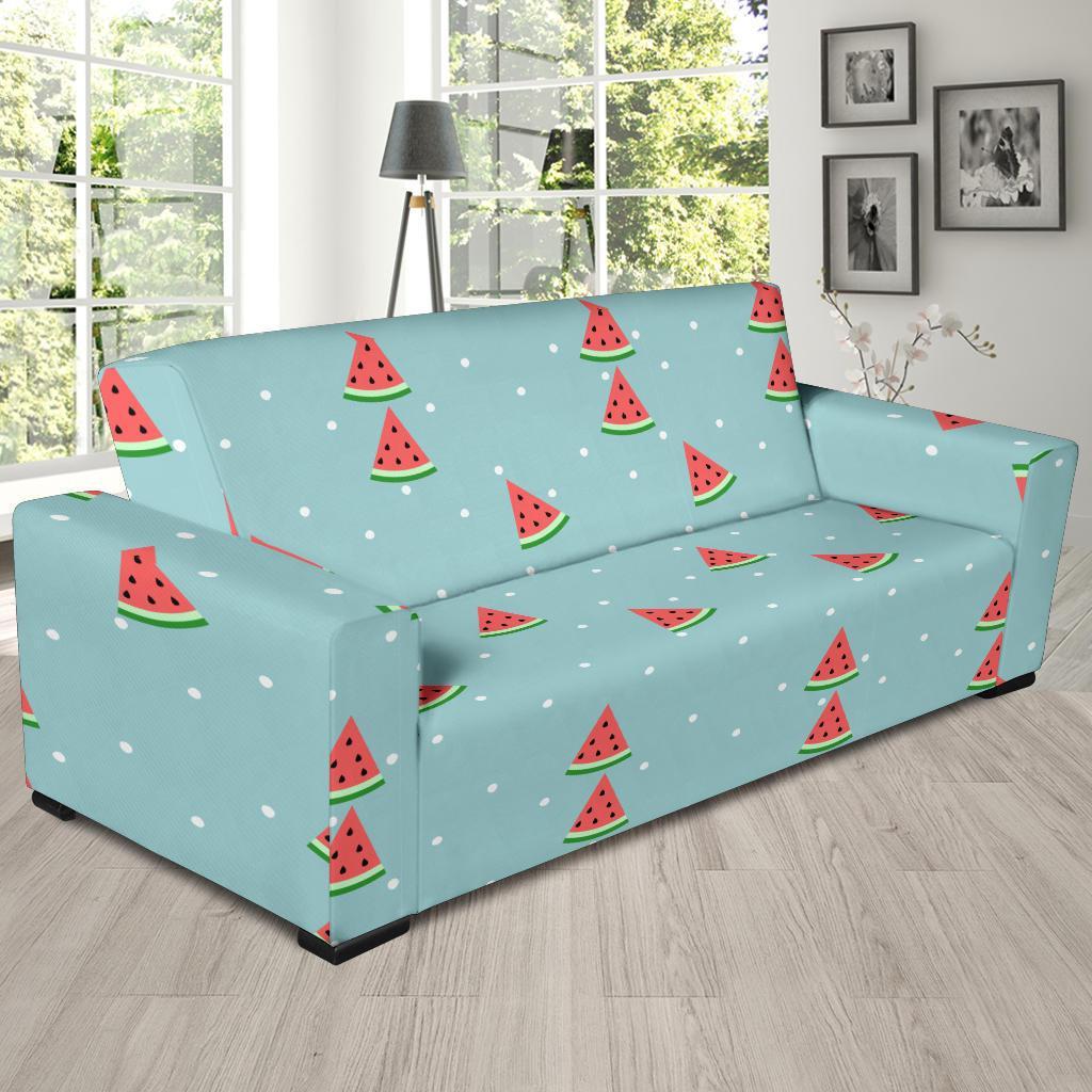 Watermelon Piece Polka Dot Blue Pattern Print Sofa Covers-grizzshop