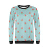 Watermelon Piece Polka Dot Blue Pattern Print Women Crewneck Sweatshirt-grizzshop