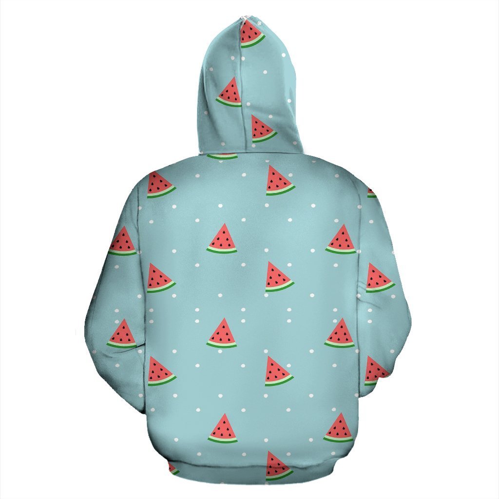 Watermelon Piece Polka Dot Blue Pattern Print Women Men Pullover Hoodie-grizzshop