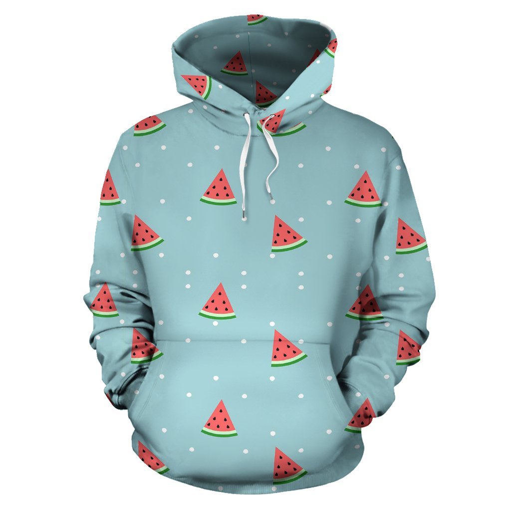 Watermelon Piece Polka Dot Blue Pattern Print Women Men Pullover Hoodie-grizzshop