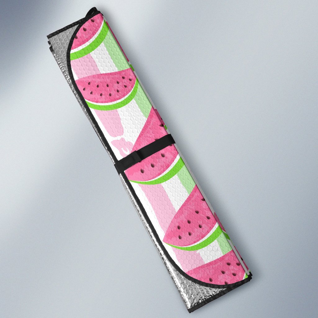 Watermelon Piece Stripe Green Pink Pattern Print Car Sun Shade-grizzshop