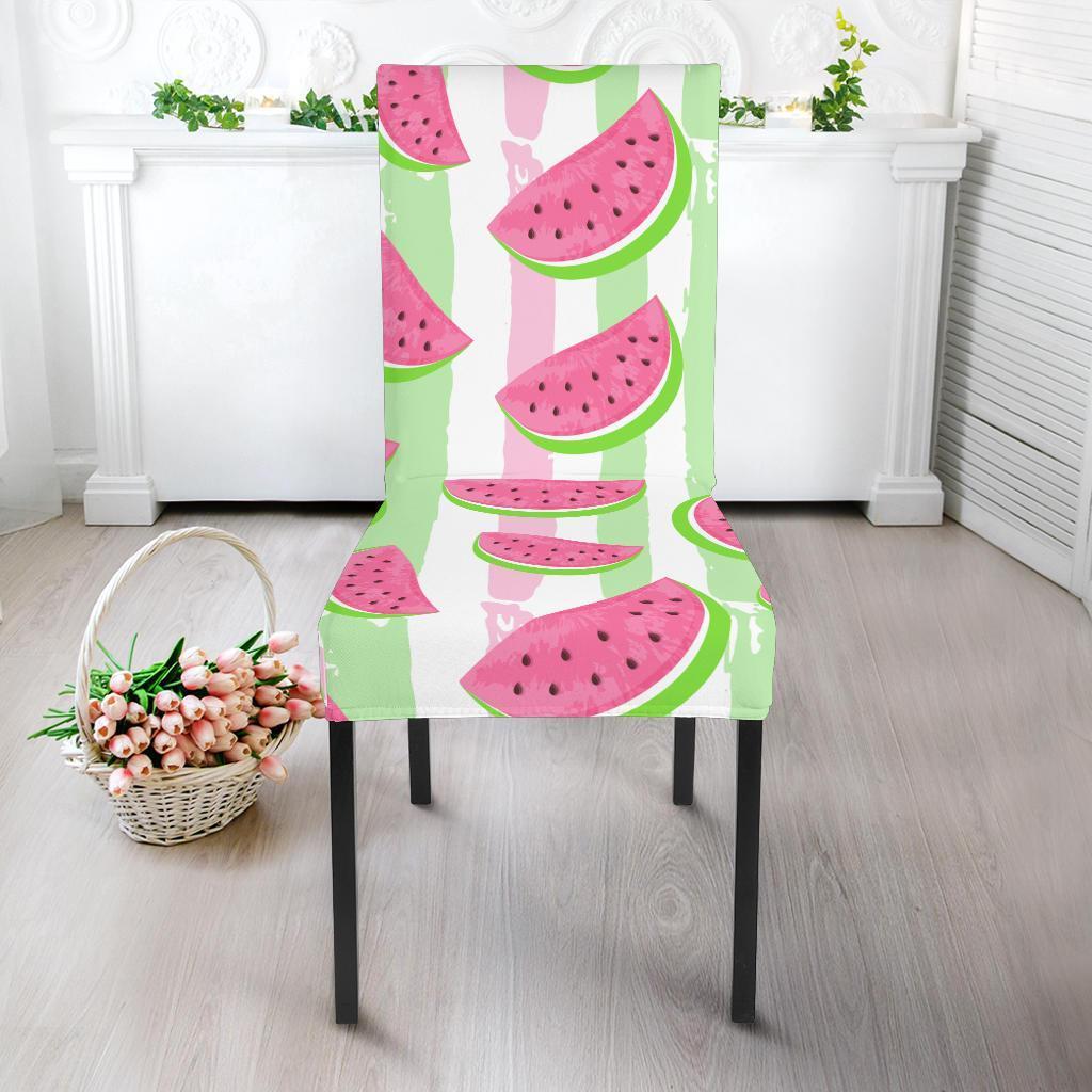 Watermelon Piece Stripe Green Pink Pattern Print Chair Cover-grizzshop