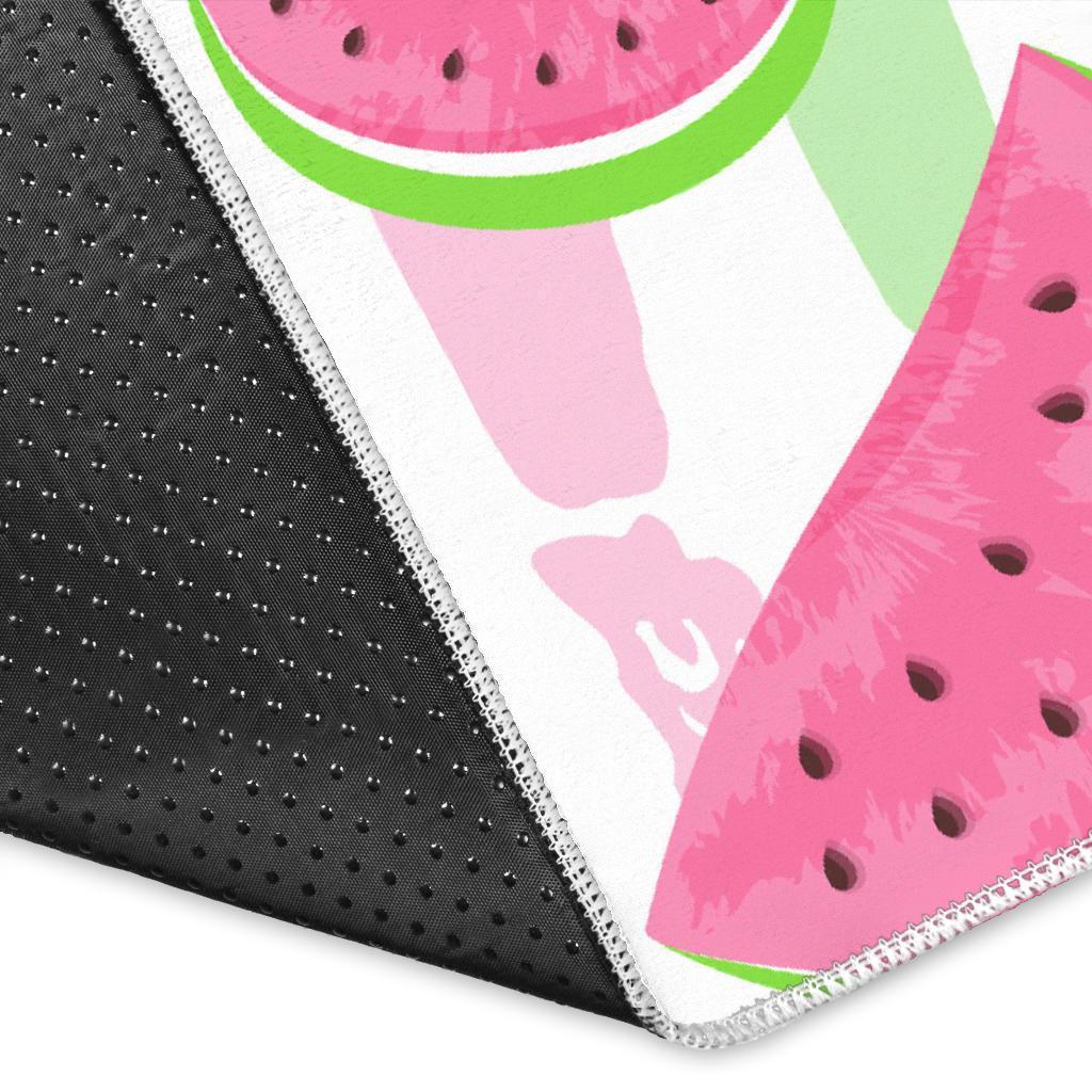 Watermelon Piece Stripe Green Pink Pattern Print Floor Mat-grizzshop