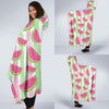 Watermelon Piece Stripe Green Pink Pattern Print Hooded Blanket-grizzshop