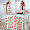 Watermelon Piece Stripe Green Pink Pattern Print Hooded Blanket-grizzshop