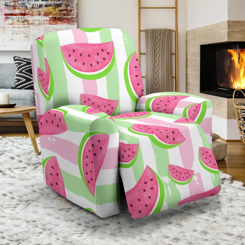 Watermelon Piece Stripe Green Pink Pattern Print Recliner Cover-grizzshop