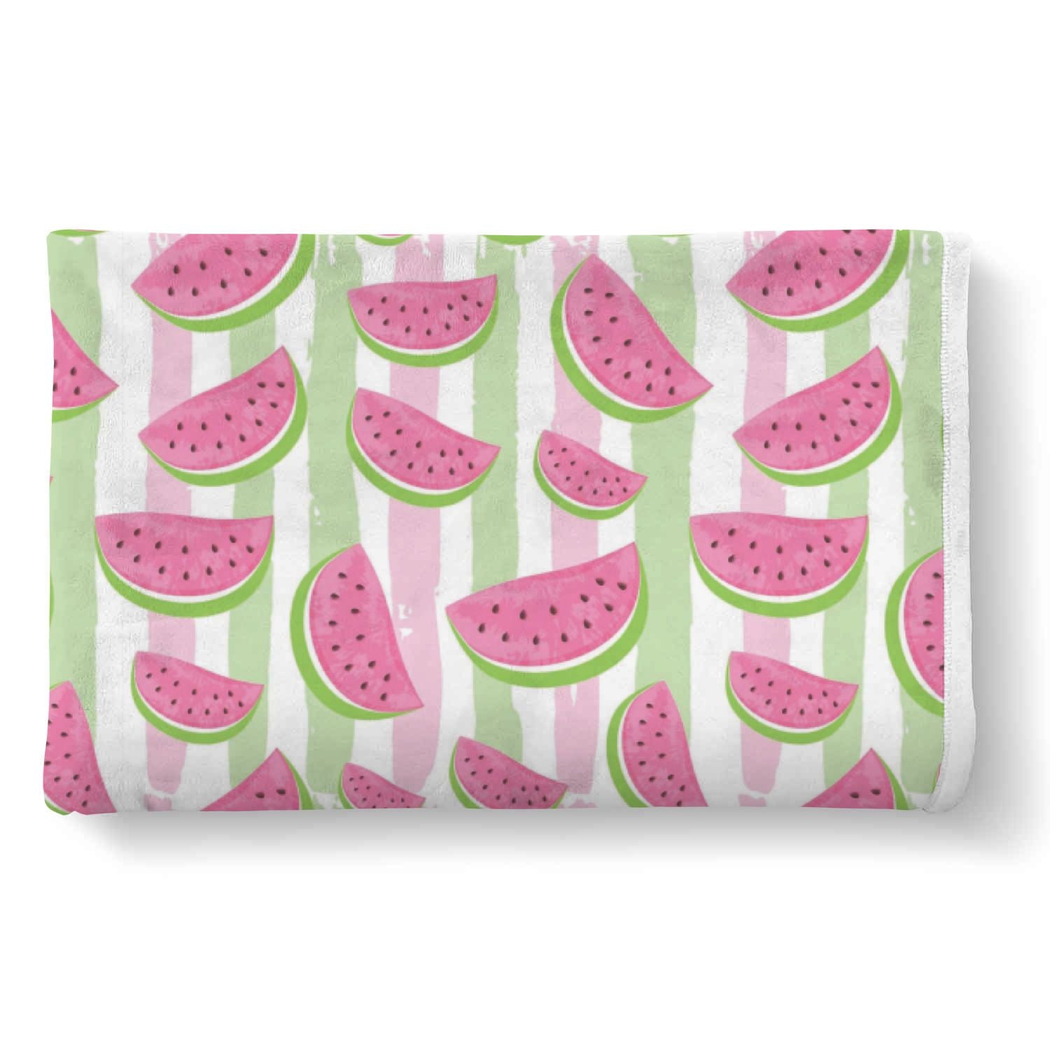 Watermelon Piece Stripe Green Pink Pattern Print Throw Blanket-grizzshop
