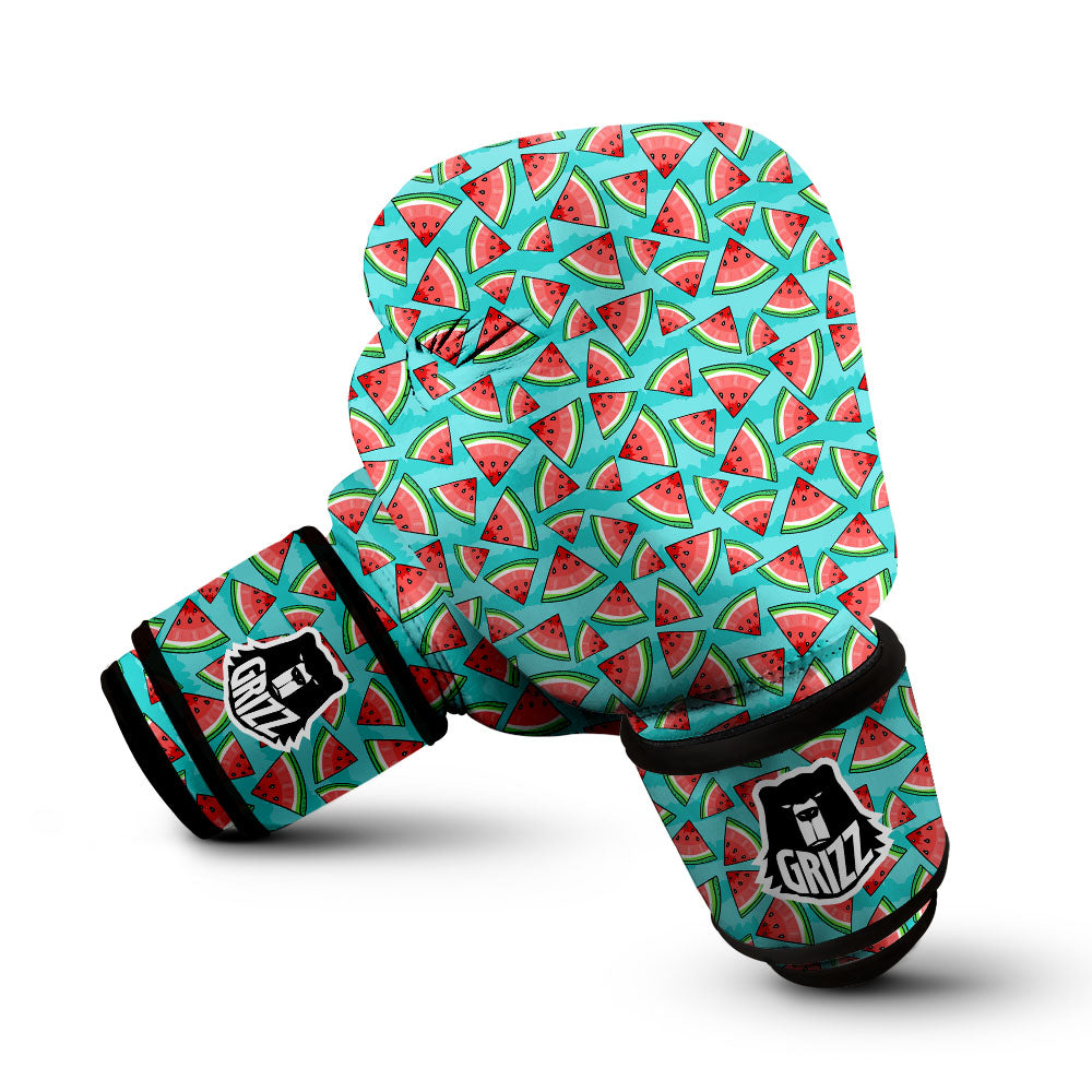 Watermelon Pieces Blue Print Pattern Boxing Gloves-grizzshop
