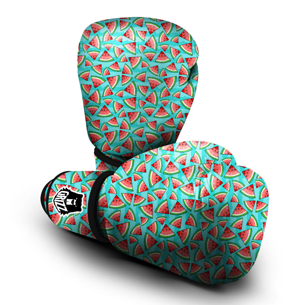 Watermelon Pieces Blue Print Pattern Boxing Gloves-grizzshop