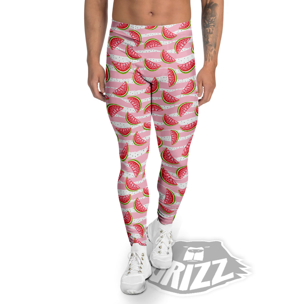 Watermelon Pieces Cute Print Pattern Men's Leggings-grizzshop