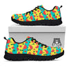 Watermelon Pieces Yellow Print Pattern Black Sneaker-grizzshop