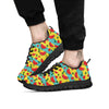 Watermelon Pieces Yellow Print Pattern Black Sneaker-grizzshop