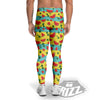 Watermelon Pieces Yellow Print Pattern Men's Leggings-grizzshop