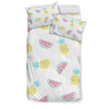 Watermelon Pineapple Piece White Pattern Print Duvet Cover Bedding Set-grizzshop