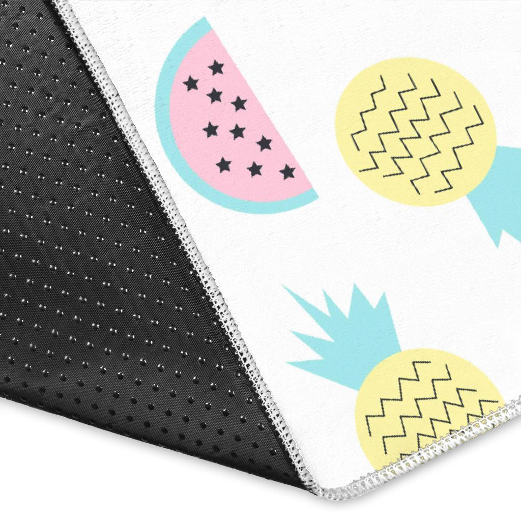 Watermelon Pineapple Piece White Pattern Print Floor Mat-grizzshop