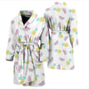 Watermelon Pineapple Piece White Pattern Print Men Long Robe-grizzshop